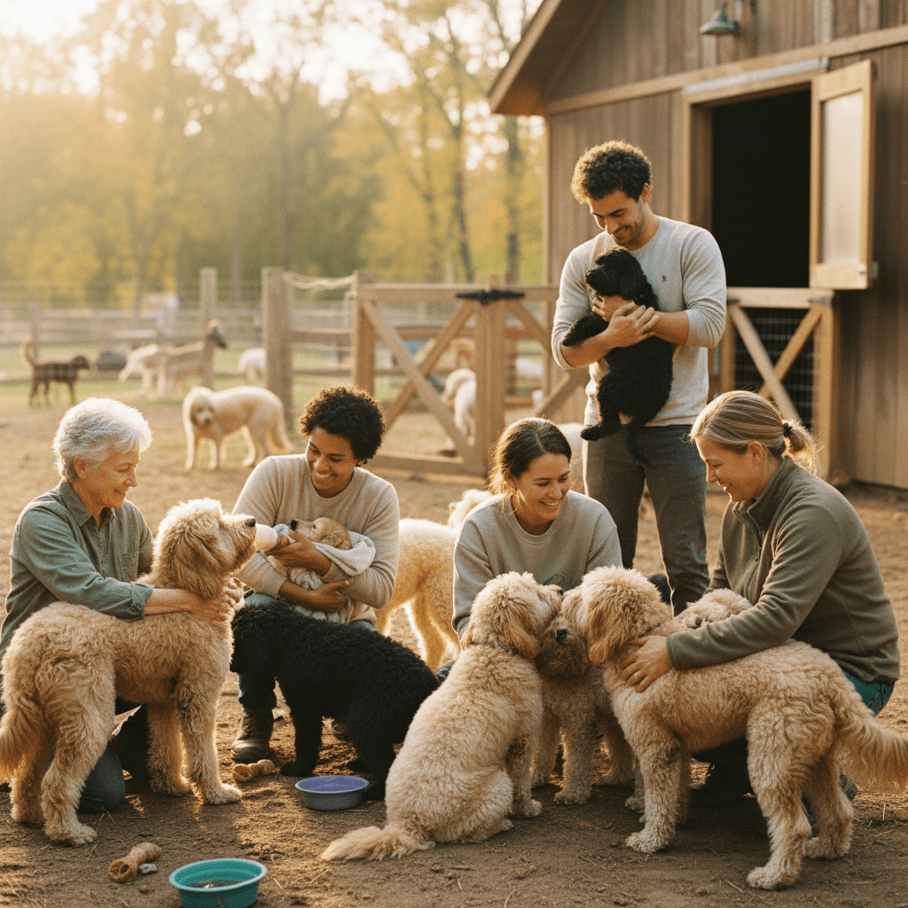CDR volunteers with rescued doodles