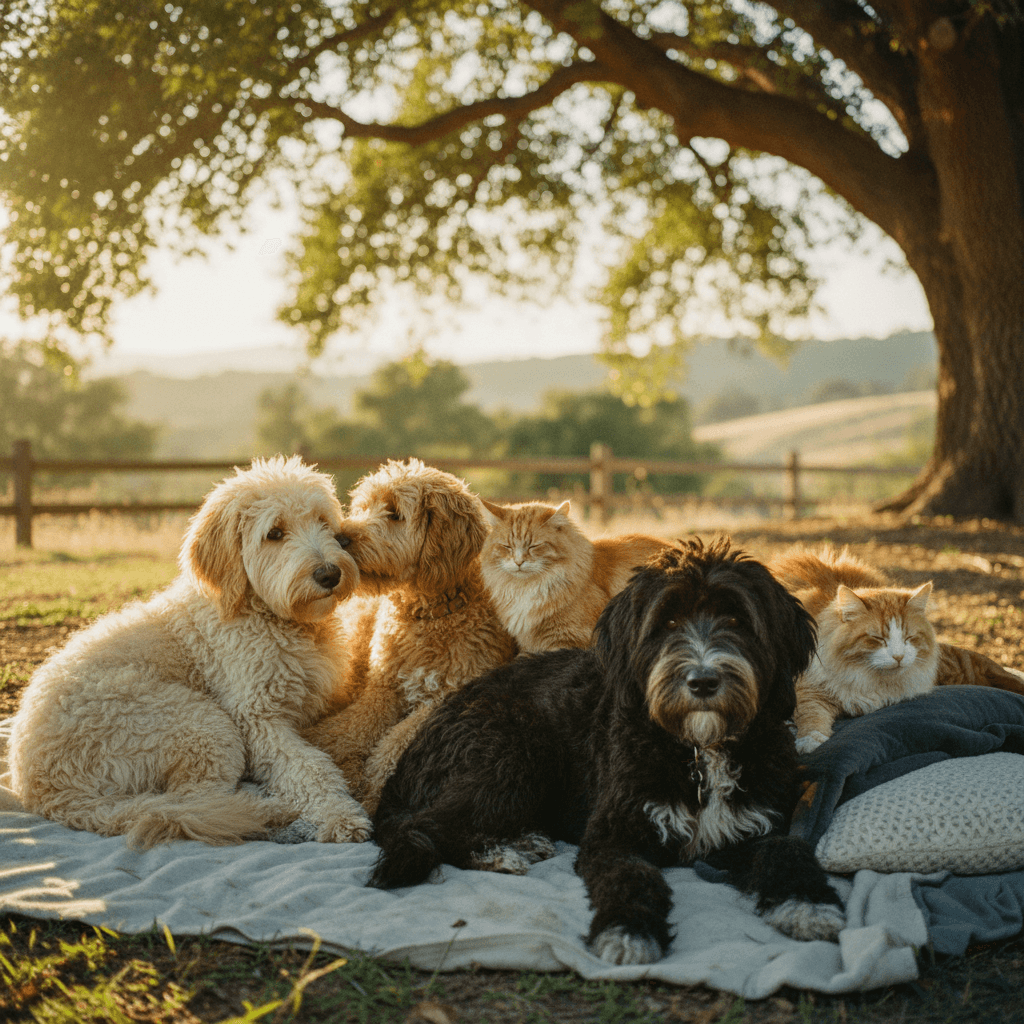 A rescue doodle waiting for its forever home