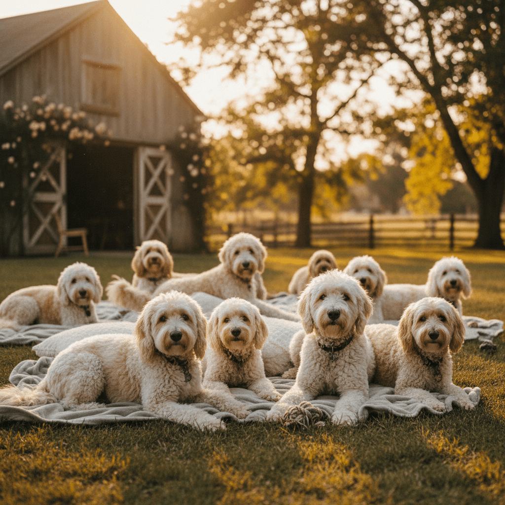 Recently adopted doodles celebrating in their forever homes