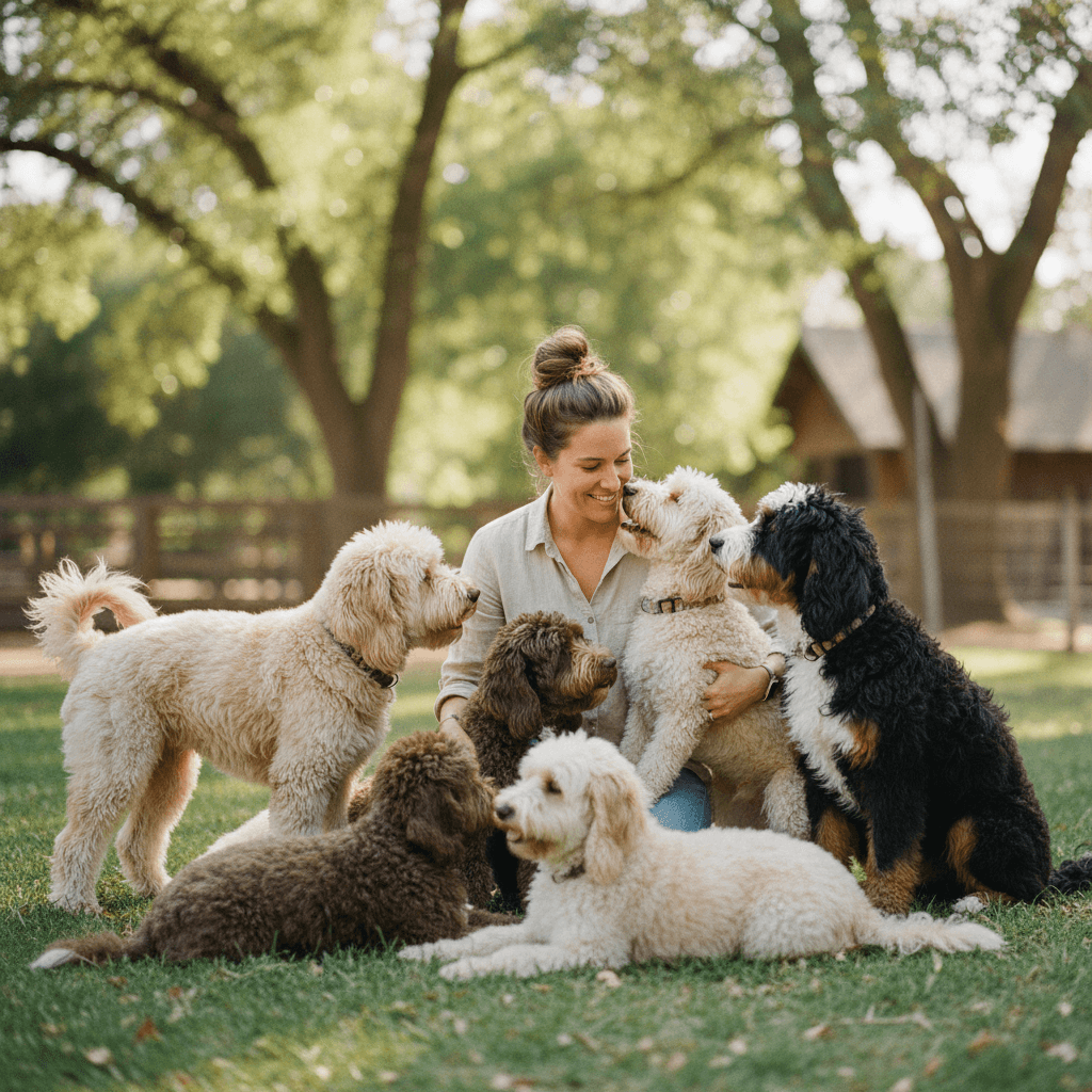 California Doodle Rescue team with a rescued doodle