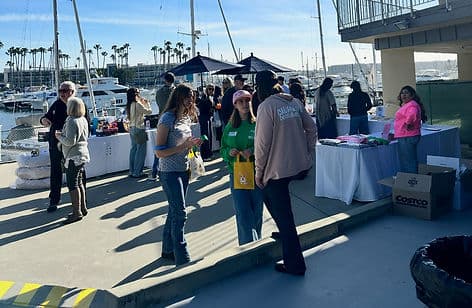 Outdoor marina community event.