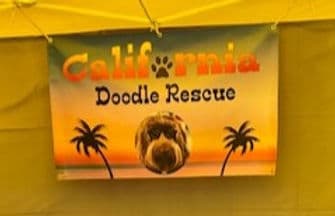 California Doodle Rescue banner at outdoor event.